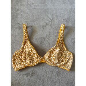 Maaji Amber Tribal Splendour Yellow‎ Bikini Top Padded Size L